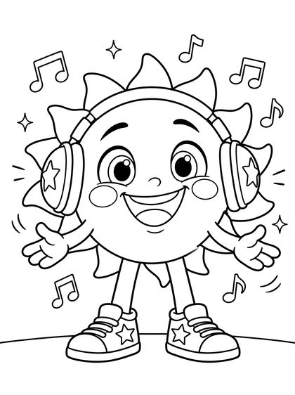 Coloring page: Sunny Beats dancing