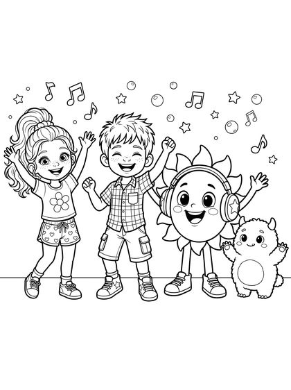 Coloring page: the Wobble Wobble Dance