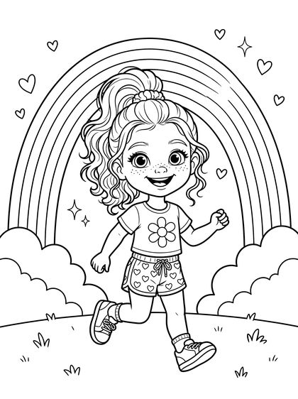 Coloring page: Harper's rainbow day