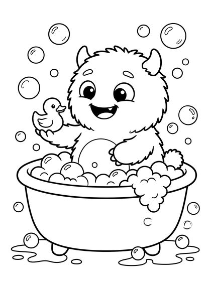 Coloring page: Wobbles' bubble bath